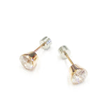 B.Tiff Solitaire Earrings, 1.0ct Diamond Cut Round Solitaire.