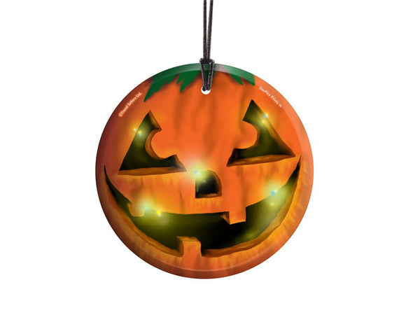 Halloween (Jack o' Lantern) Hanging Glass Ornament