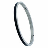 B.Tiff The Hamptons Enamel Inset Bangle Bracelet Black White Silver Gold Small, Med, Large