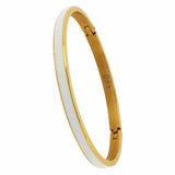 B.Tiff The Hamptons Enamel Inset Bangle Bracelet Black White Silver Gold Small, Med, Large