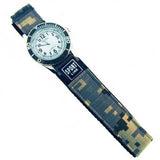 Geneva Sport Line Camouflage Mens Watch Tan Grey Velcro Quartz Water Resistant