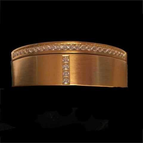 BTiff B.Tiff Signity Star Brighter than Diamond Gold Steel Pave 2 Bangle Bracelet Double Stack