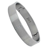 BTiff Brighter than Diamond Stainless Steel Pave 2 Bangle Bracelets Double Stack