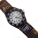 Geneva Sport Line Camouflage Ladies Watch Tan Grn Velcro Quartz Water Resistant