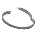 BTiff Brighter than Diamond Stainless Steel Pave 2 Bangle Bracelets Double Stack