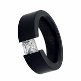 B.Tiff Anodized Titanium Tension Set Princess Cut Solitaire 1Ct Ring