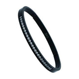 BTiff Brighter than Diamond Anodized Titanium Pave 2 Bangle Bracelet Double Stack