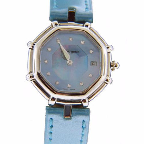 New Swiss Gerald Genta Lady's Success Steel Pearl Dial Diamond Markers Tags