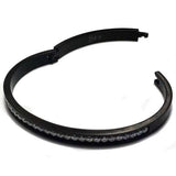 BTiff Brighter than Diamond Anodized Titanium Pave 2 Bangle Bracelet Double Stack