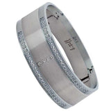 BTiff Brighter than Diamond Stainless Steel Pave 3 Bangle Bracelet Triple Stack
