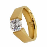 B.Tiff 2 ct Round Stainless Steel Solitaire Engagement Tension Set Ring Sizes 4 -10