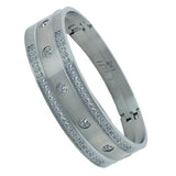 BTiff Star Brighter than Diamond Stain Steel Pave 3 Bangle Bracelet Triple Stack