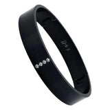 BTiff Brighter than Diamond Anodized Titanium 3 Pave Bangle Bracelets Triple Stack