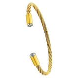 BTiff Signity Star End Brighter than Diamond Stainless Steel Cuff Bangle Bracelet