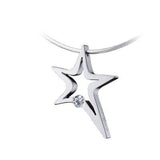 B.Tiff Signity Star Brighter than Diamond Tension Set Stain Steel Stelo Pendant