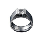 B.Tiff Signity Star Brighter than Diamond Tension Set Princess Cut 1 Ct Solitaire Ring