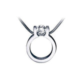 Diamond Tension Set Solitaire Ring Pendant