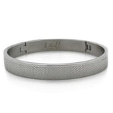 B.Tiff Simplicity Cross Hatch Bangle Bracelet Stainless Steel