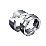 B.Tiff 1 ct Double Sided Princess Cut Stainless Steel Solitaire RingBTiff Signity Star Brighter than Diamond Princess Cut Solitaire Double Slit Tension Set 1Ct Ring Band