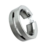 B.Tiff 1 ct Double Sided Princess Cut Stainless Steel Solitaire RingBTiff Signity Star Brighter than Diamond Princess Cut Solitaire Double Slit Tension Set 1Ct Ring Band