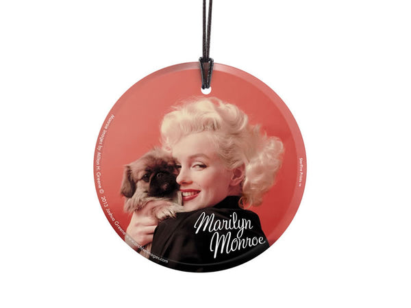 Marilyn Monroe (Oriental Gown and Pekinese) StarFire Prints™ Hanging Glass