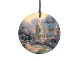 Thomas Kinkade (The Night Before Christmas) Starfire Prints™ Hanging Glass Decoration
