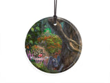 Thomas Kinkade Studios (The Wizard of Oz - Follow the Yellow Brick Road) StarFire Prints Hanging Glass - Witch and Monkey