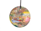 Thomas Kinkade Studios (The Wizard of Oz - Follow the Yellow Brick Road) StarFire Prints Hanging Glass - Munchkin Land
