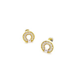 B.Tiff Barrel Stainless Steel Earrings Silver Gold Diamond Alternative