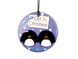 Christmas Collection (Penguins 1st Christmas) StarFire Prints Hanging Glass Ornament