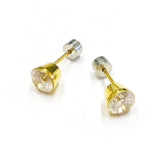 B.Tiff Solitaire Earrings, 1.0ct Diamond Cut Round Solitaire.