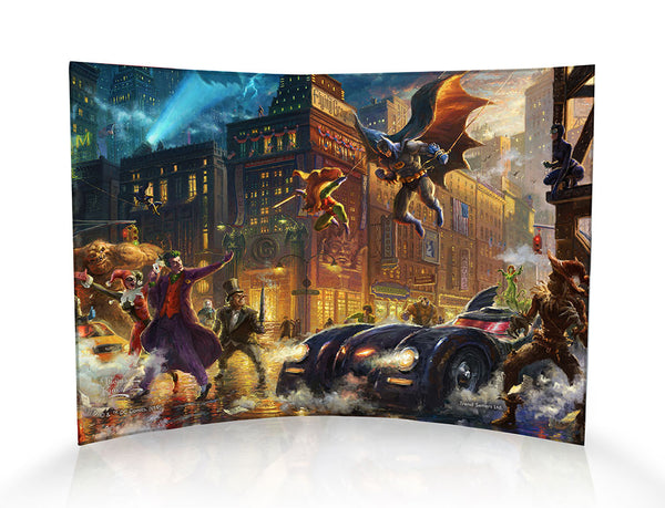 DC Comics (The Dark Knight Saves Gotham City) Curved Acrylic Print – Thomas Kinkade Studios