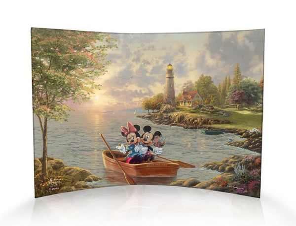 Disney (Mickey and Minnie Lighthouse Cove) Curved Acrylic Print