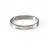 B.Tiff Pavé Row Harmony Stainless Steel Diamond Alternative Bangle Bracelet Sizes Small Medium Large