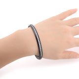 B.Tiff Eternity 30 Adjustable Stainless Steel Bangle Cuff Bracelet Gold, Black, Natural, Small, Med, Large