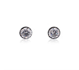 B.Tiff 1 ct Solitaire Stud Stainless Steel Earrings Gold Black Silver Rose Gold