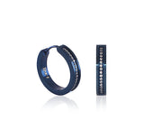 B.Tiff Pave 34-Stone Stainless Steel Hoop Earrings Black Blue Gold Silver Rose Gold