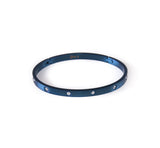 B.Tiff 8 Stone Stainless Steel Star Bangle Bracelet Gold Black Steel Rose Gold Blue SM Med Lg