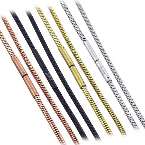 B.Tiff Thin Coil Chain Necklace Silver, Rose Gold, Black, Gold, 16"-18"-20"-22"-26"