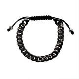 B.Tiff Cuban Link Adjustable Bracelet Silver, Gold and Black