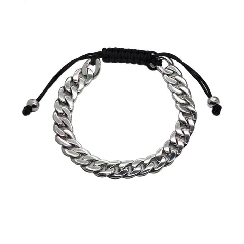 B.Tiff Cuban Link Adjustable Bracelet Silver, Gold and Black