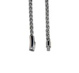 B.Tiff French Braid Chain Necklace Stainless Steel, Gun Metal