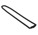 B.Tiff French Braid Chain Necklace Stainless Steel, Gun Metal