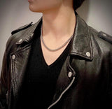 B.Tiff French Braid Chain Necklace Stainless Steel, Gun Metal