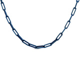 B.Tiff "Jemma" Flat Long Adjustable Link Necklace Silver, Rose Gold, Blue, Gold