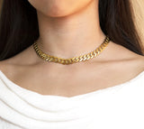 B.Tiff Cuban Link Adjustable Choker Silver, Gold and Black