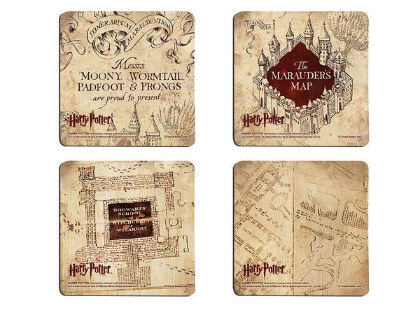 Harry Potter™ (Marauder's Map) Hardboard Coaster Set