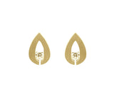 B.Tiff Drop Earrings, Stainless Steel, Goldl Tension Set with 0.20ct Diamond Alternative