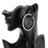B.Tiff Pave 146-Stone Big Stainless Steel Hoop Earrings Black Gold Silver Rose Gold