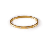 B.Tiff 8 Stone Stainless Steel Star Bangle Bracelet Gold Black Steel Rose Gold Blue SM Med Lg